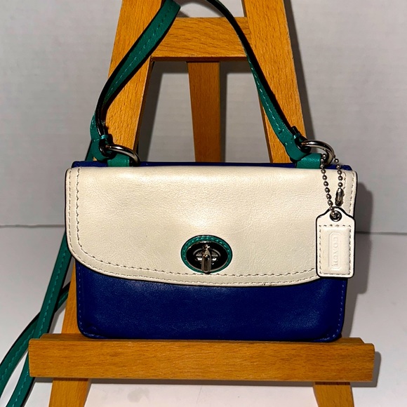 Coach Handbags - COACH purse small crossbody Blue/White/Green